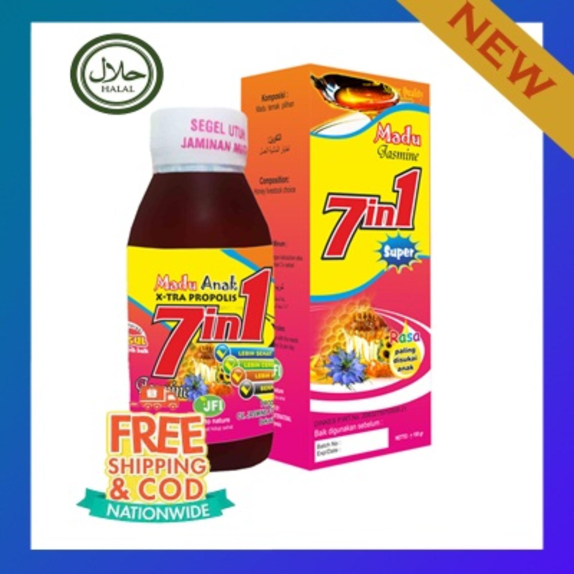 MADU 7 in 1 JASMINE EKSTRA PROPOLIS/ madu alami madu asli madu murni obat nutrisi madu nutrisi otak obat gemuk badan madu gemuk badan obat nafsu makan obat panas obat obat peninggi badan madu peninggi badan obat tinggi badan susu peninggi badan zevit grow