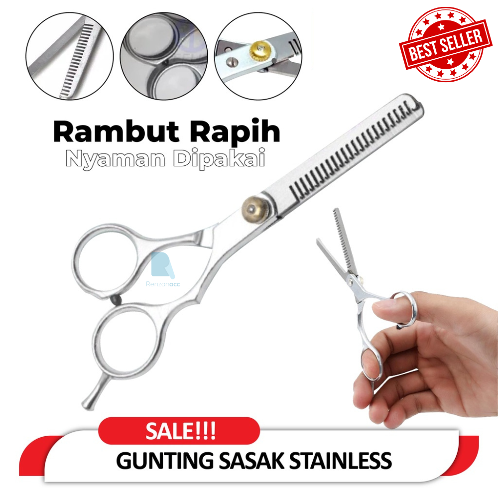 Original Gunting Potong Rambut Sasak Stainless Steel Gunting Sasak Rambut Hairdressing 