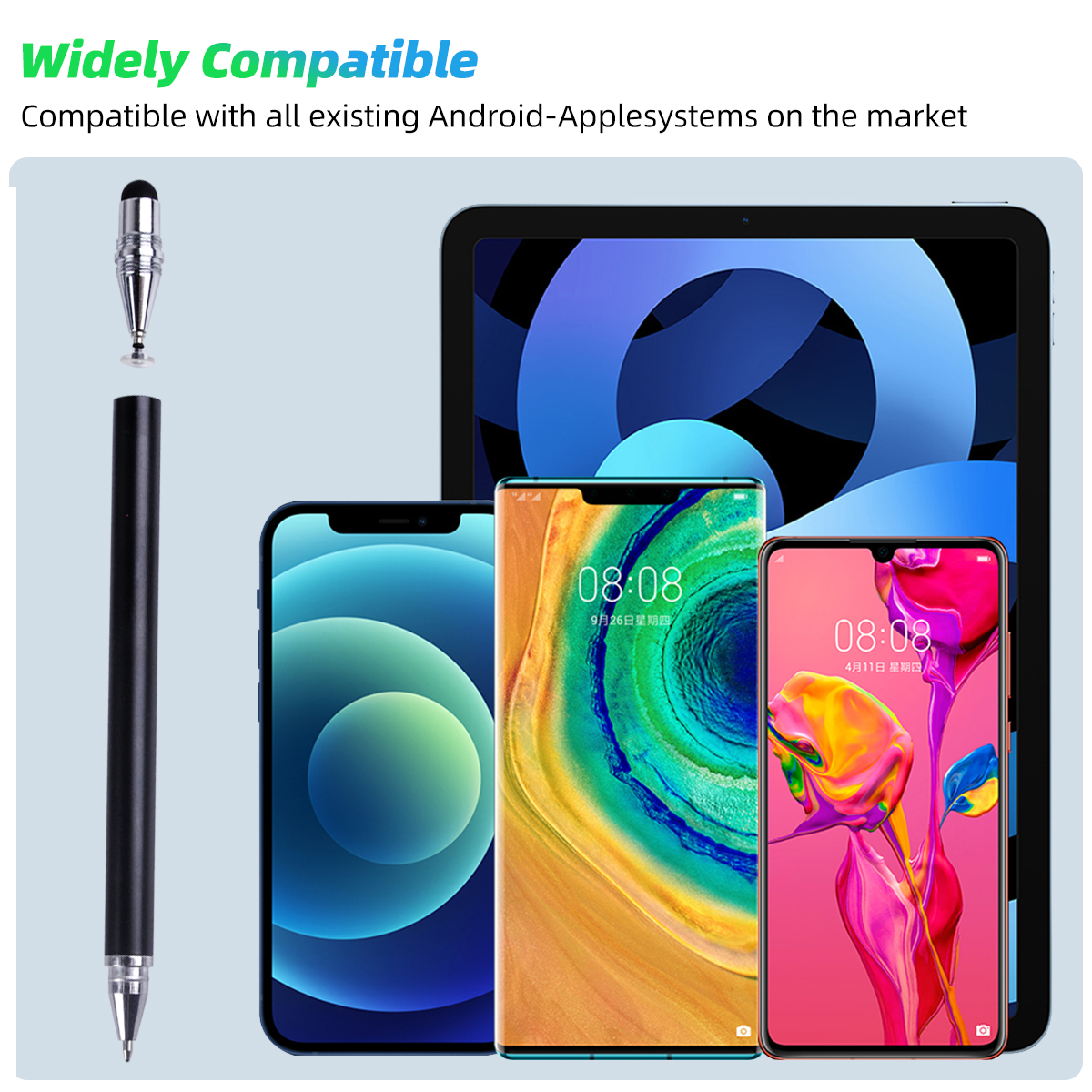 Bút Cảm Ứng Điện Dung Đa Năng FONKEN, 2 Trong 1, Màn Hình Cảm Ứng, Bút Vẽ, Dùng Cho iPhone, iPad, Android