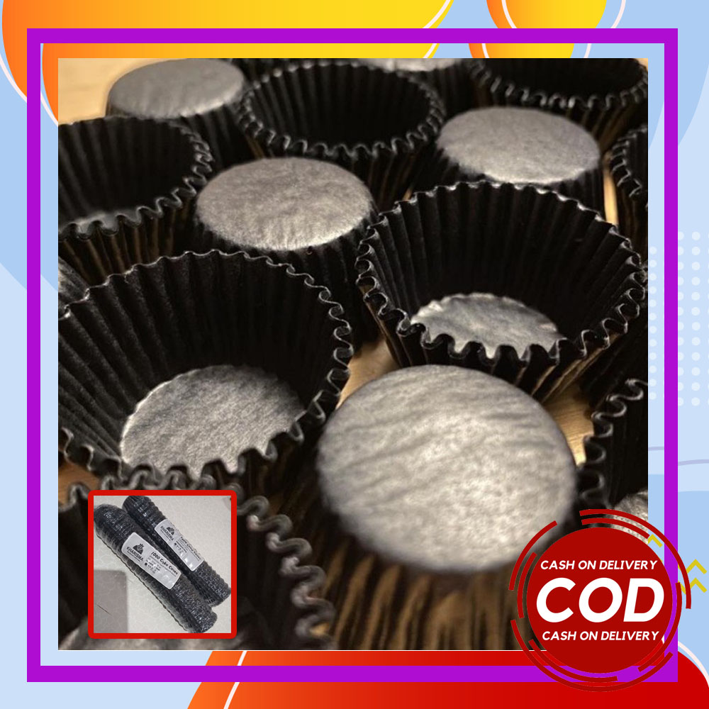 (1000Pcs) KHARISMA Cake Case 7 Glassine Hitam Diameter Alas 3 cm Kertas ...