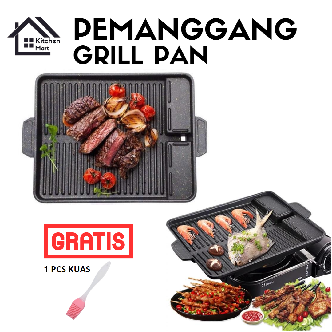 Panggangan Kotak Square Grill Pan Gsf Teflon Alat Bbq Anti Lengket Lazada Indonesia