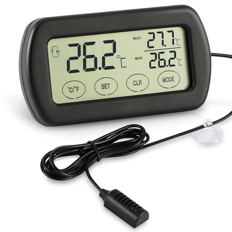 Digital Thermometer Humidity Suhu Ruangan Touch Screen With Probe - Dth-115 - Black By Rimas Tech