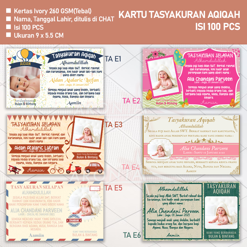 Jual Kartu Ucapan Aqiqah Terbaru Lazada Co Id