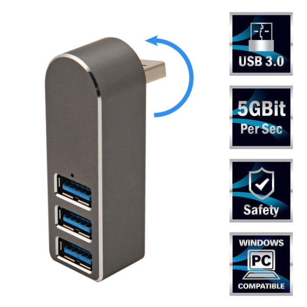 Bảng giá BRMU4 Hộp Chia Xoay Đa Năng Bộ Chuyển Đổi 3 Cổng Tốc Độ Cao Bộ Mở Rộng USB 3.0 Hub Phong Vũ