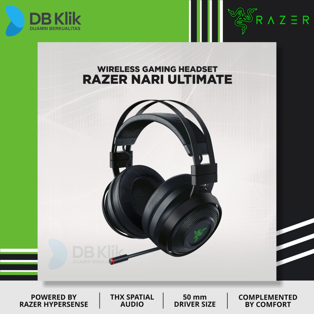 Headset Gaming RAZER NARI Ultimate Wireless Hypersense - RAZER NARI |  Lazada Indonesia