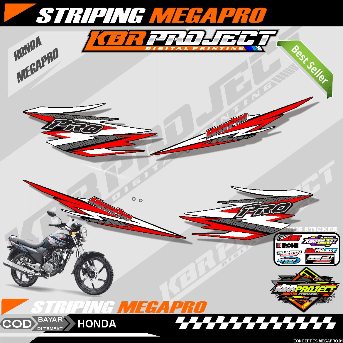 Striping motor dengan desain modern dan profesional