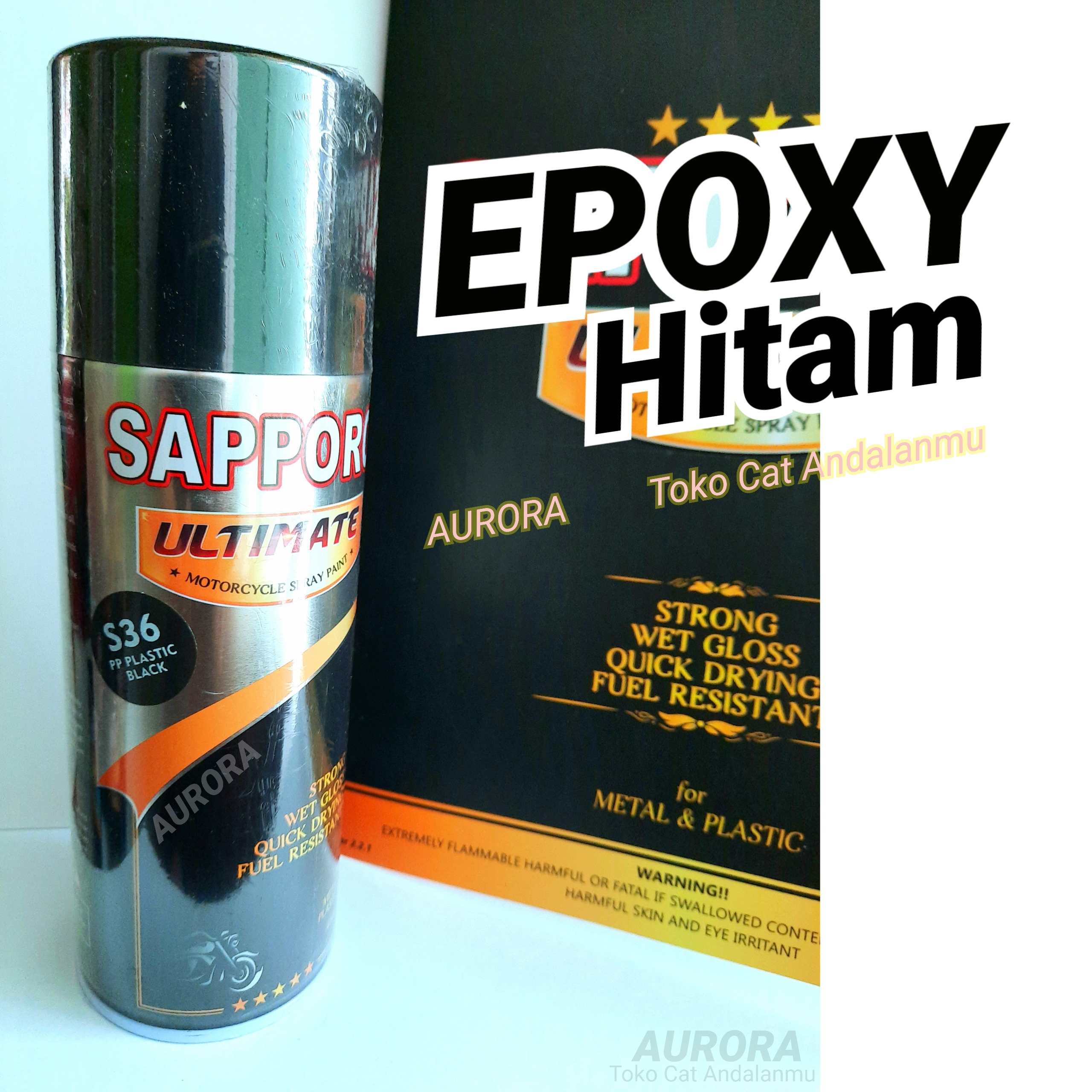 Pilox Sapporo Ultimate Epoxy PP Plastic Primer Black S36 Dasaran Hitam