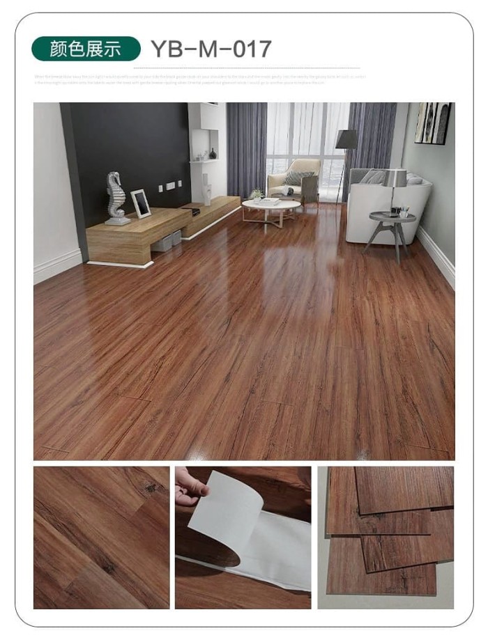 Vinyl Lantai Kayu Tebal Premium Floor Wallpaper Sticker Tempel Cantik