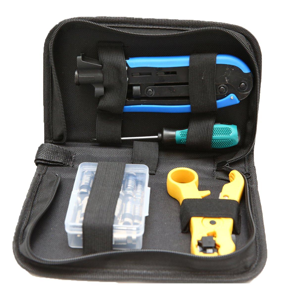 Coaxial Compression Tool Coax Cable Crimper Kit Adjustable RG6 RG59