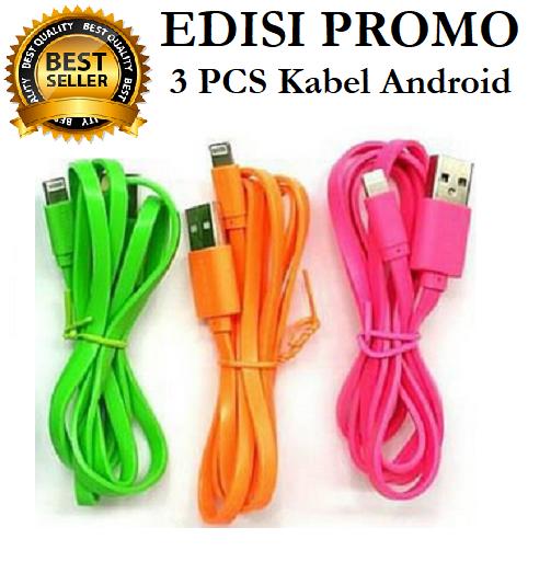 Promo 3 Pieces Pcs Kabel Best Seller Smartphone Android Data Robot Cable Charger Carger Casan Chasan Cas HP handphone_MGM27