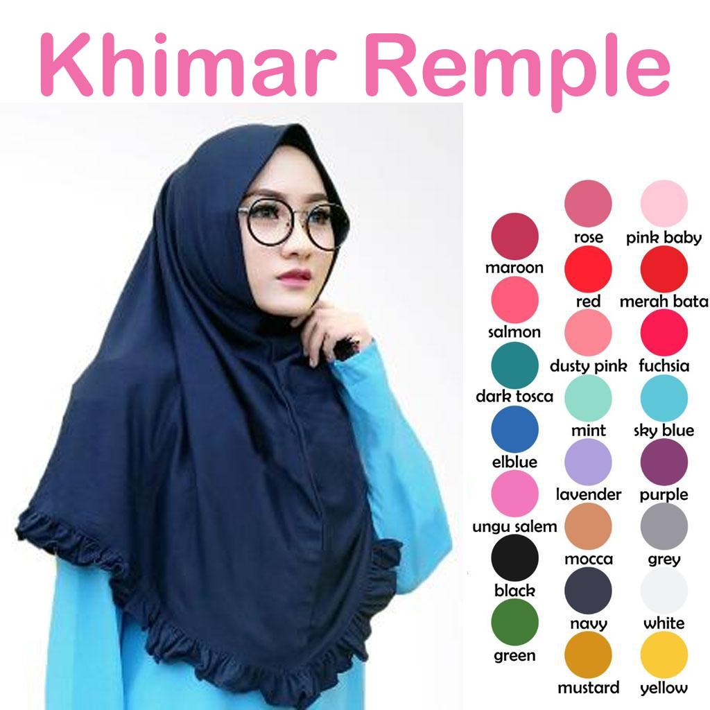 Termurah Khimar Pet Rempel Jilbab Wolfis Kerudung Rempel Hijab Instan remple