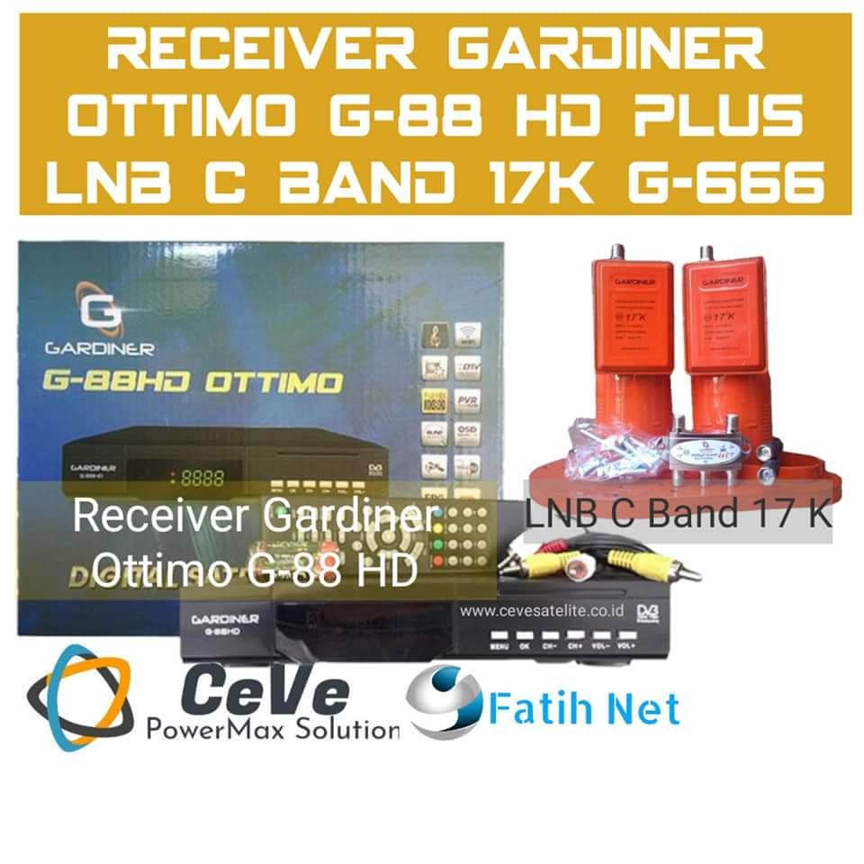 Receiver Parabola Gardiner Ottimo G88 HD Plus LNB C band 17K Gardiner  G-666
