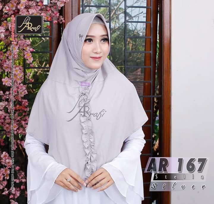 Hijab Arrafi AR 167 Silver Jilbab Instan Ar Rafi Bergo Kerudung Khimar