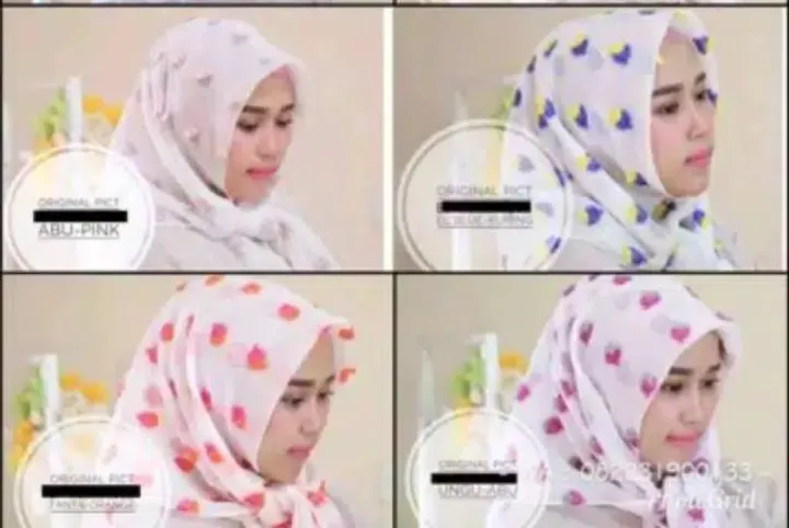 Hijab Segiempat Linen Rubiah Motif Bulu Warna Lazada Indonesia