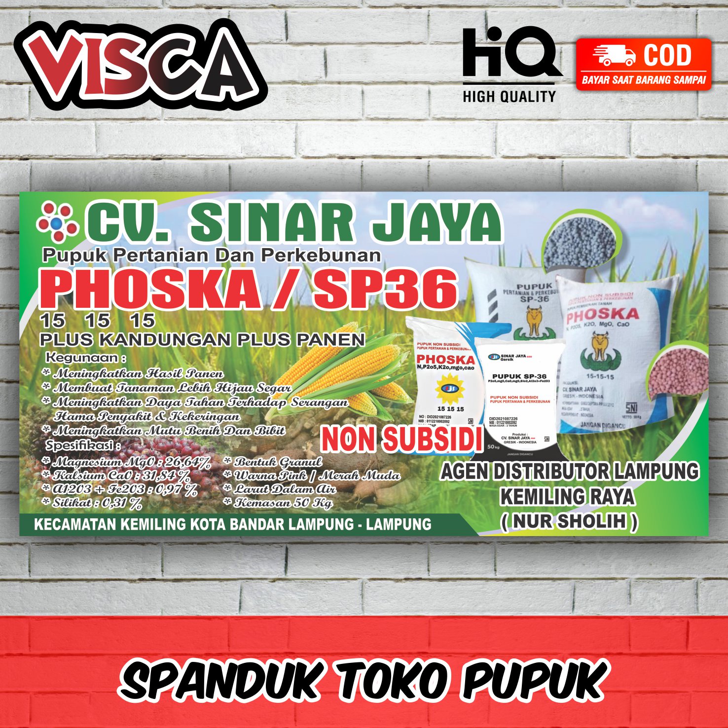 Cetak Spanduk Banner Toko Pupuk Ukuran 150 x 75 cm | Lazada Indonesia