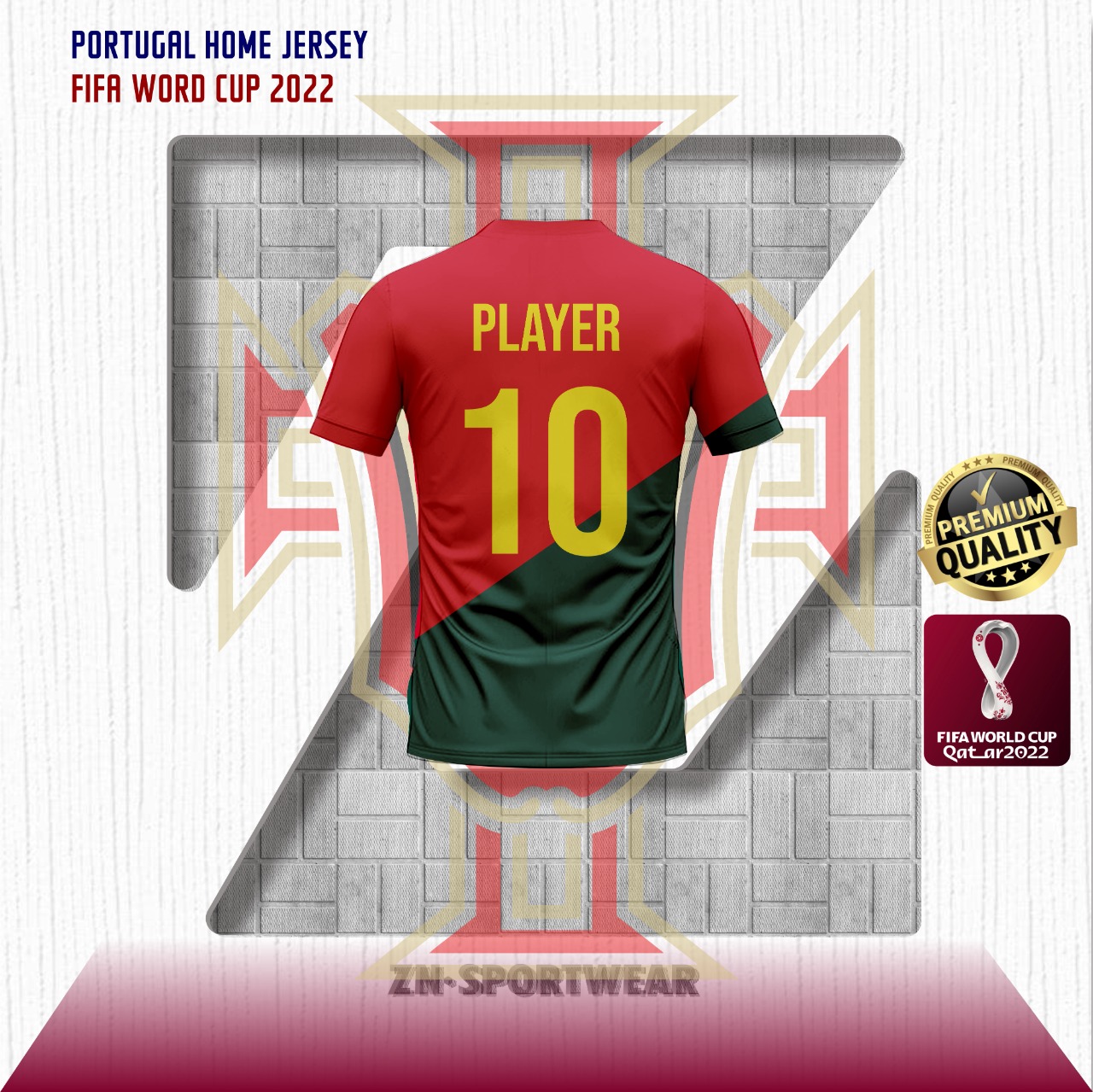 World Cup 2022 Portugal Jersey Number 10 Baju Jersey Portugal Home