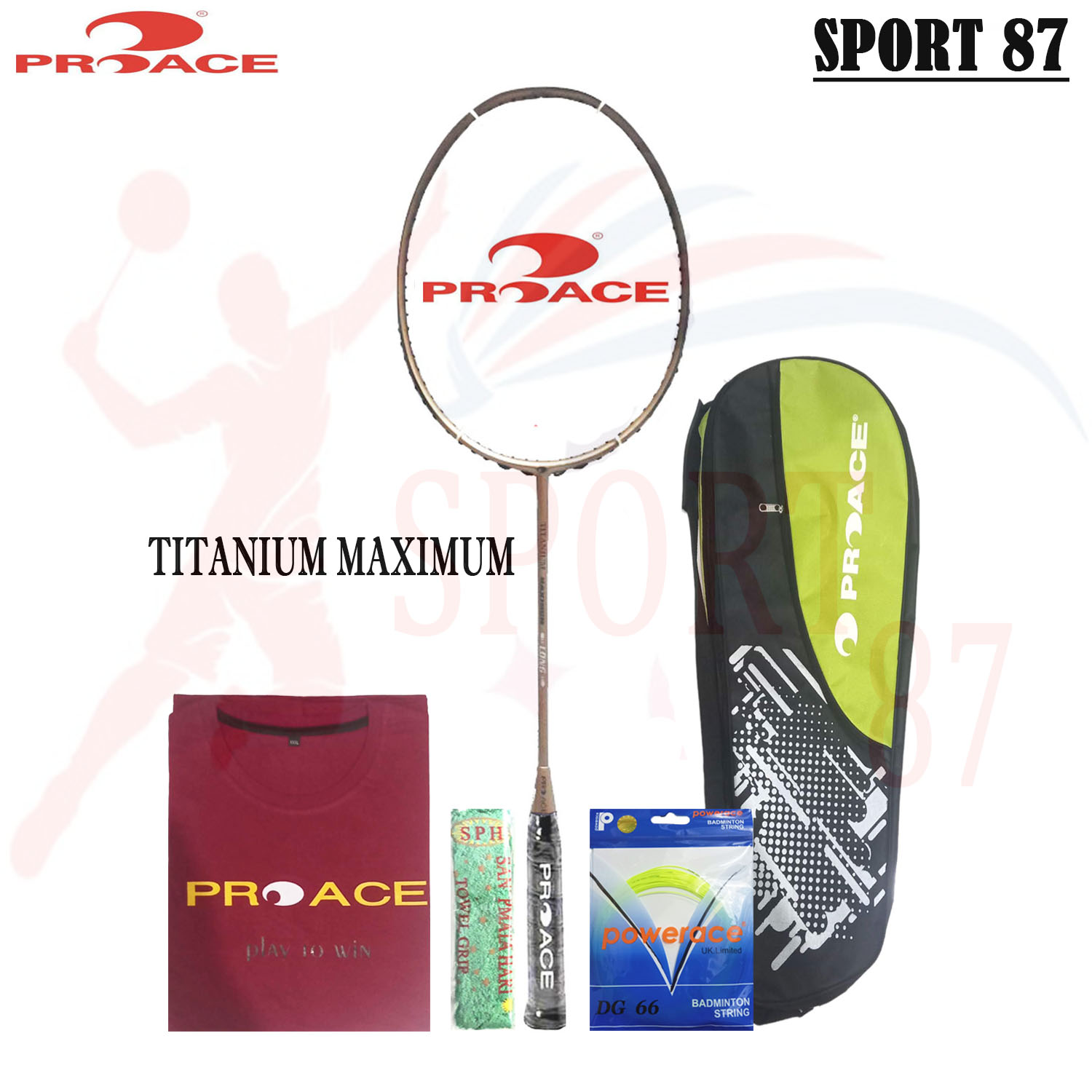 Raket Badminton Pro Ace Titanium Maximum Bonus Komplit Raket Pro Ace ...