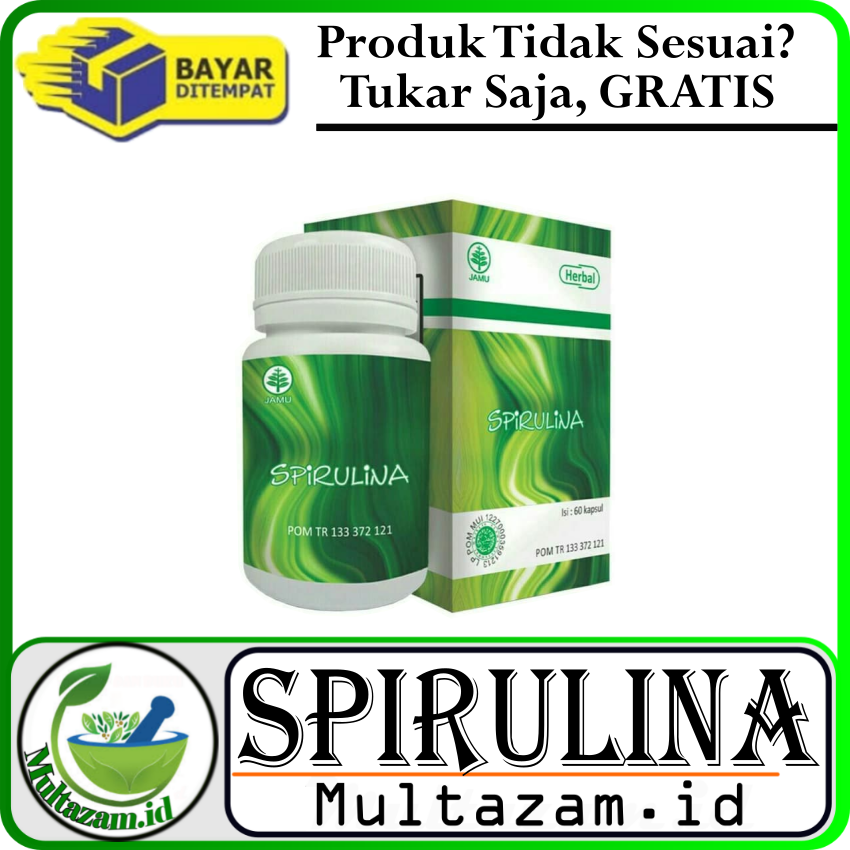 ( MULTAZAM.ID ) Kapsul Herbal Spirulina HIU 60 Kapsul Herbal