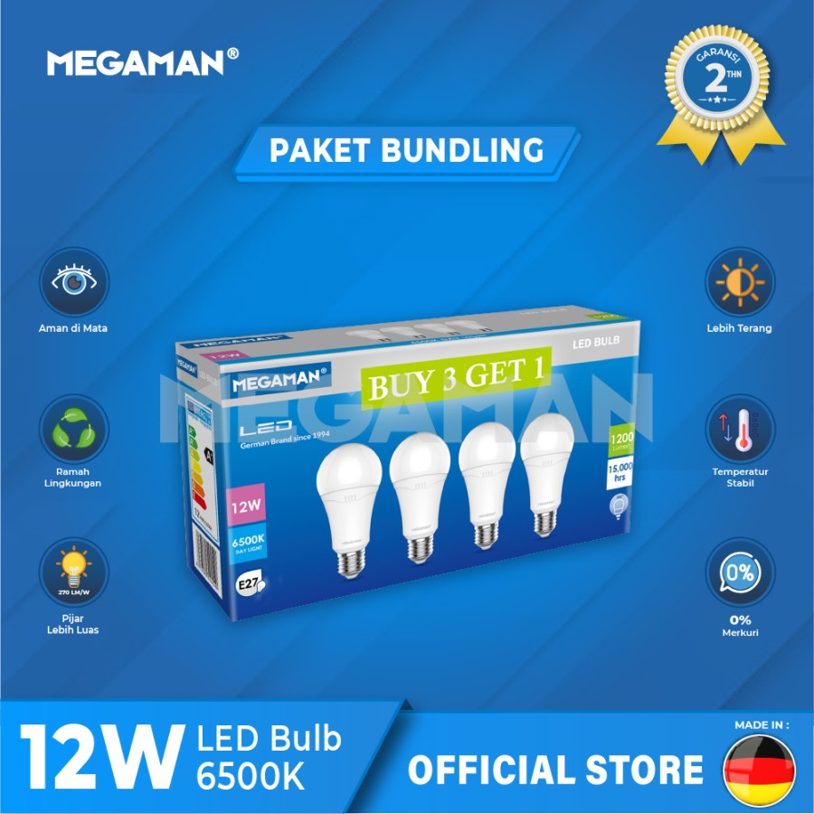 Megaman Led R50 MEGAMAN LAMPU LED BUY 3 GET 1 12W 7W | Lazada Indonesia