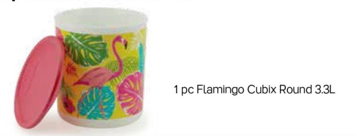 Tupperware Flamingo Canister cubix round 3,3 Liter / Toples Promo februari / activity