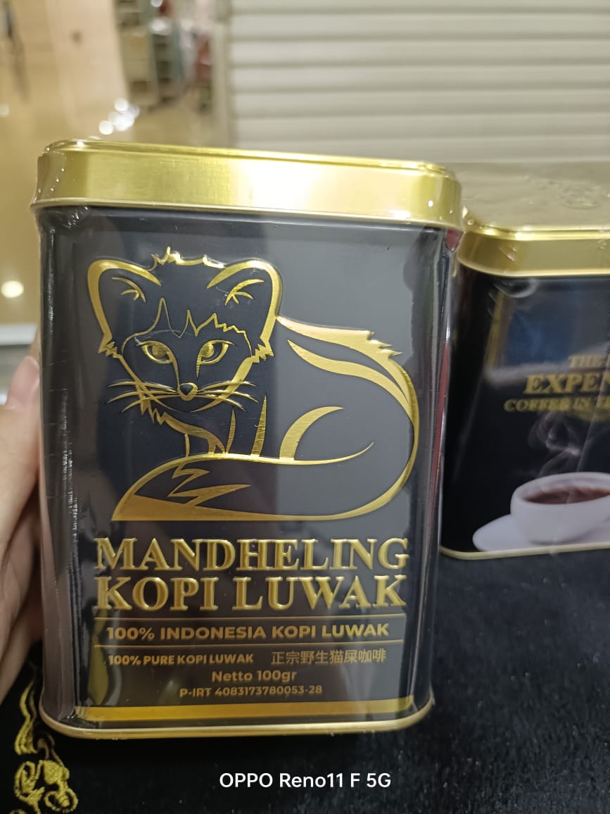 Mandheling Kopi Luwak Worcas kemasan kaleng 100gr - Biji Kopi