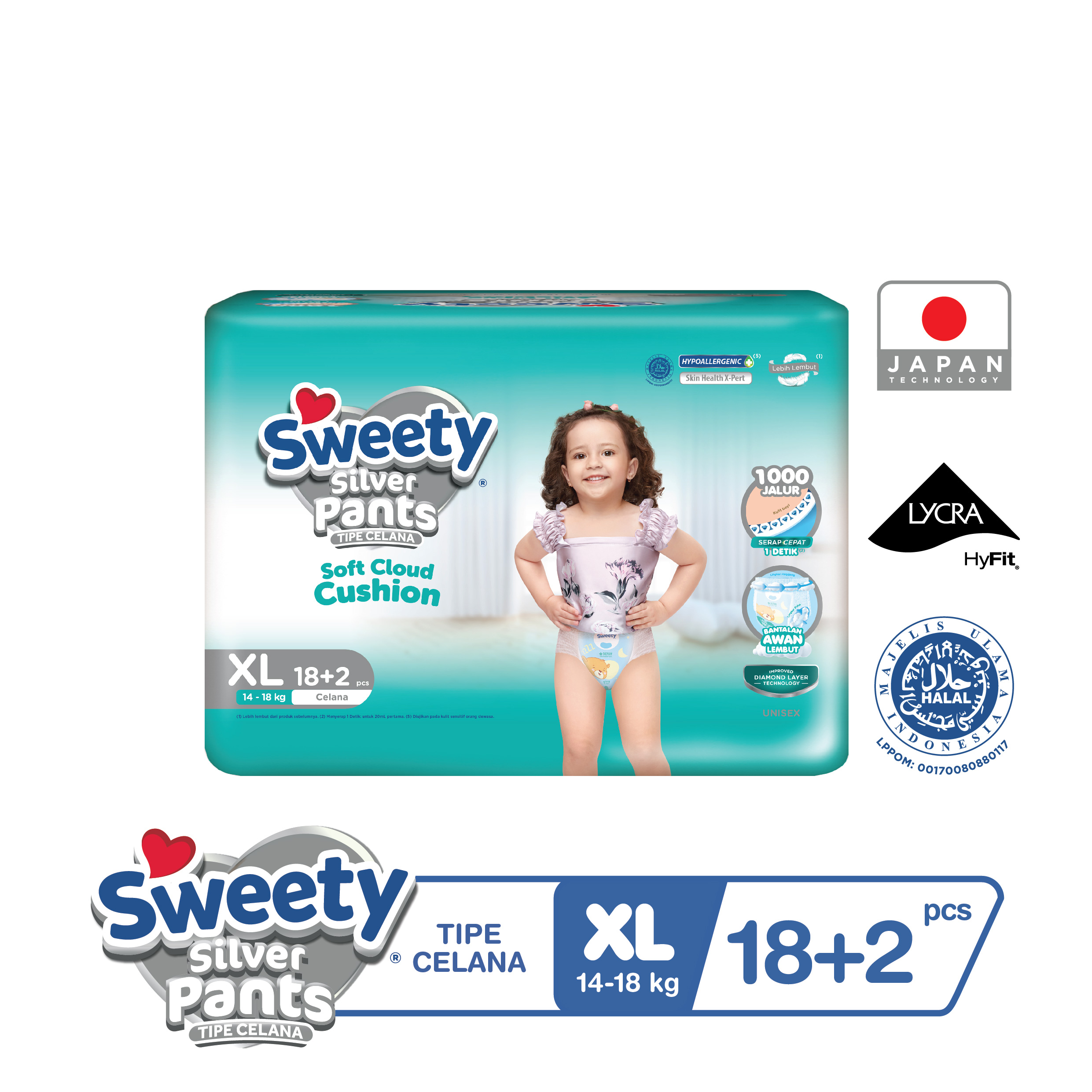 Sweety Silver Pants Soft Cloud Cushion XL 18+2s Lazada Indonesia