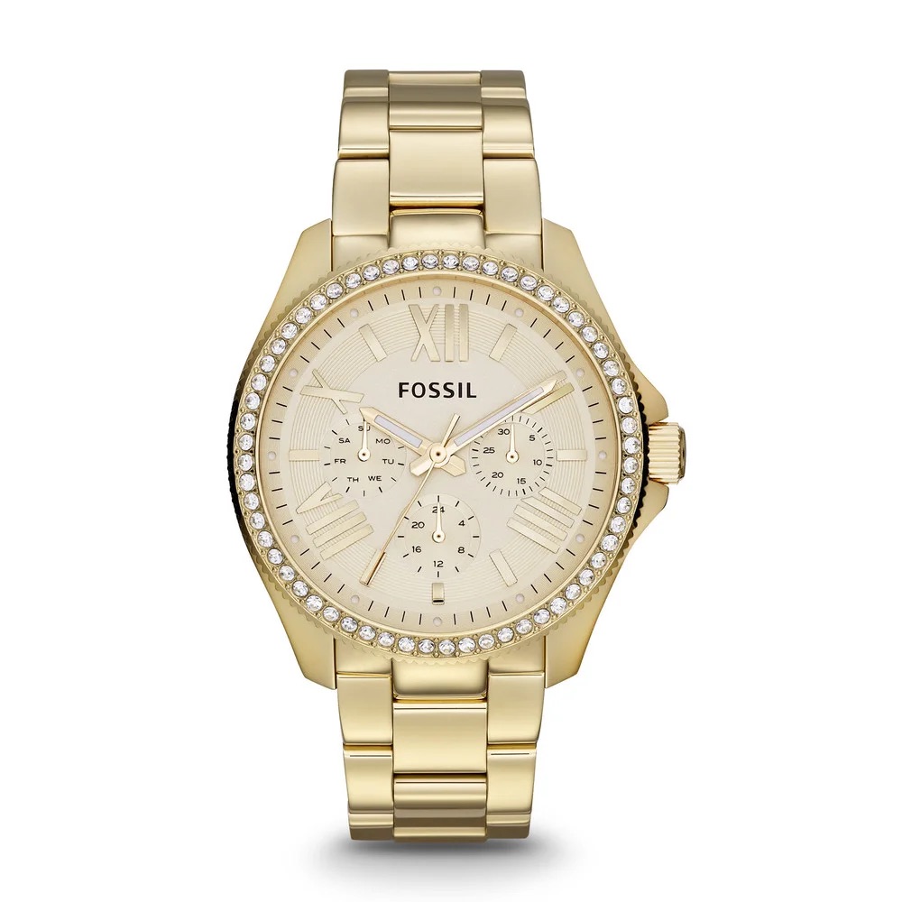 gold fossil watch