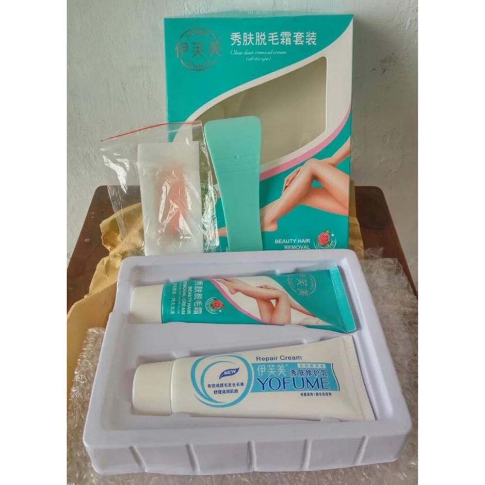 Yofume Yofum Cream Krim Penghilang Pembersih Perontok Bulu Rambut Kaki Tangan Ketiak Lengan Dada Paha Selangkangan Ampuh