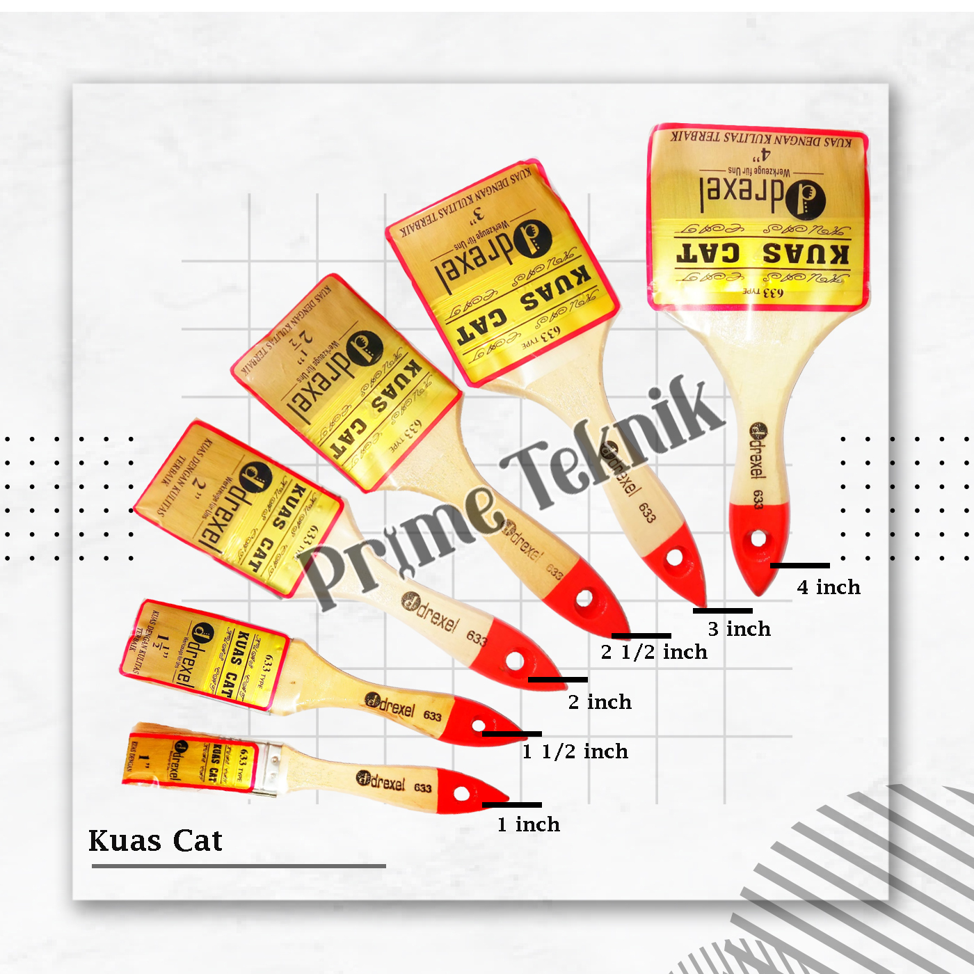 Kuas Cat 1" 1.5" 2" 2.5" 3" 4" Kuas Tembok Kayu Murah Tebal 1 1.5 2 2.5 ...