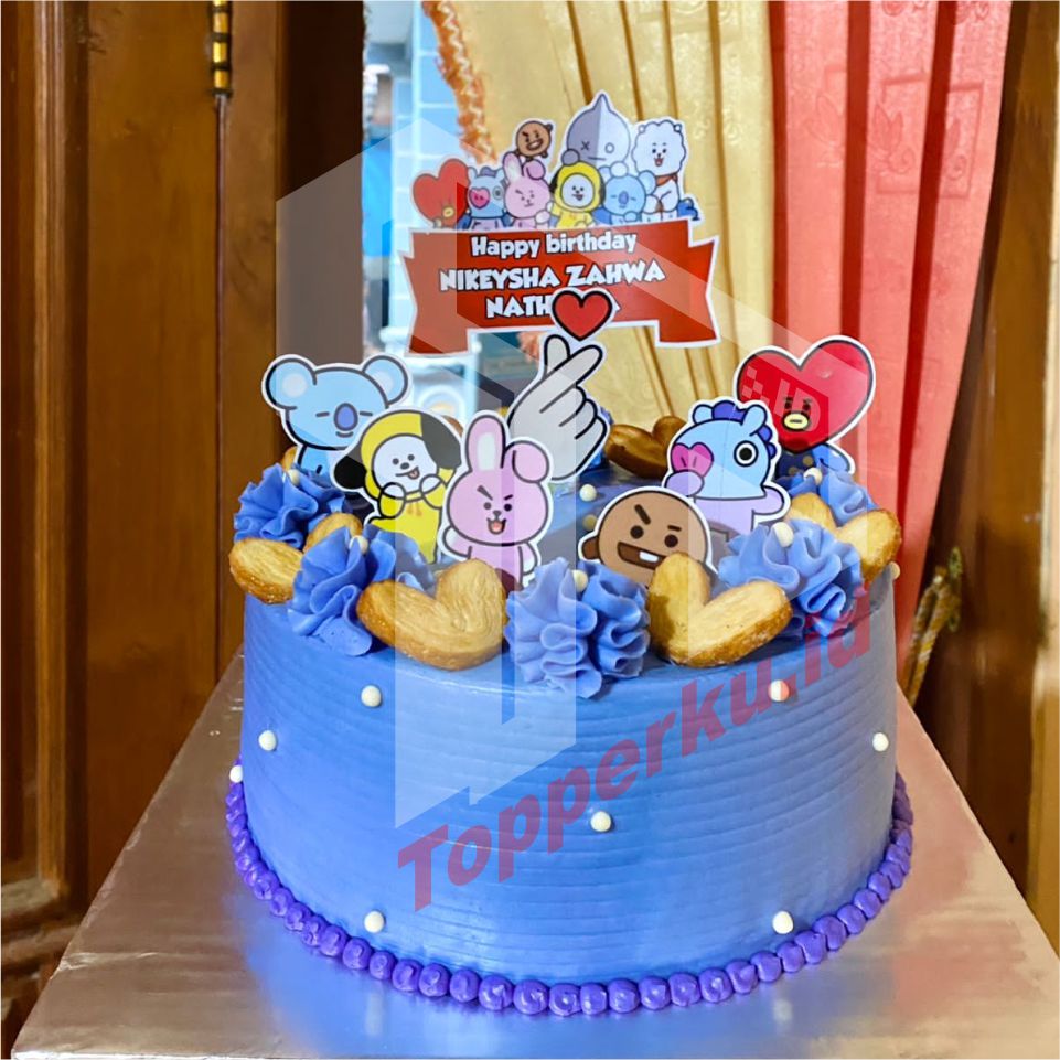 Topper Cake Ulang Tahun Murah/Hiasan Kue Karakter BT21 || 01 | Lazada