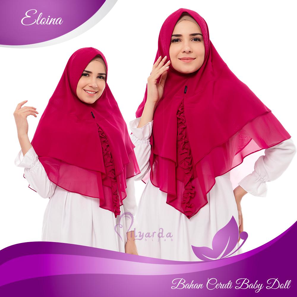 Khimar Eloina/ Hijab Instan Pet Antem/ Jilbab syari/ Kerudung - ( Warna Merah )