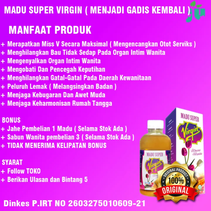 Madu Super Virgin Bonus Sabun Atau Jahe Perapat Miss V Perapat Kewanitaan Perapat Miss V Paling