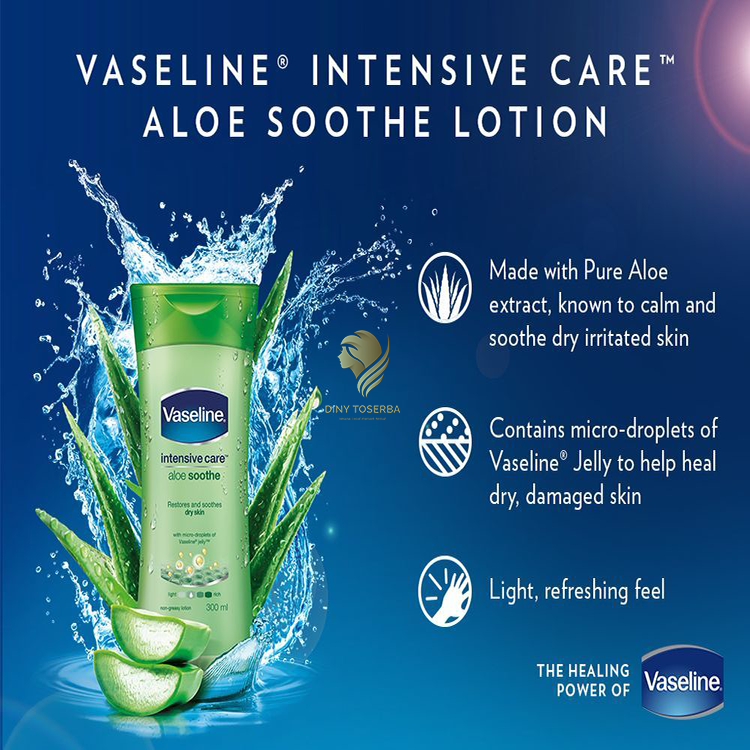 Vaseline intensive care aloe shoothe hijau 200ml hand and body lotion |  Lazada Indonesia