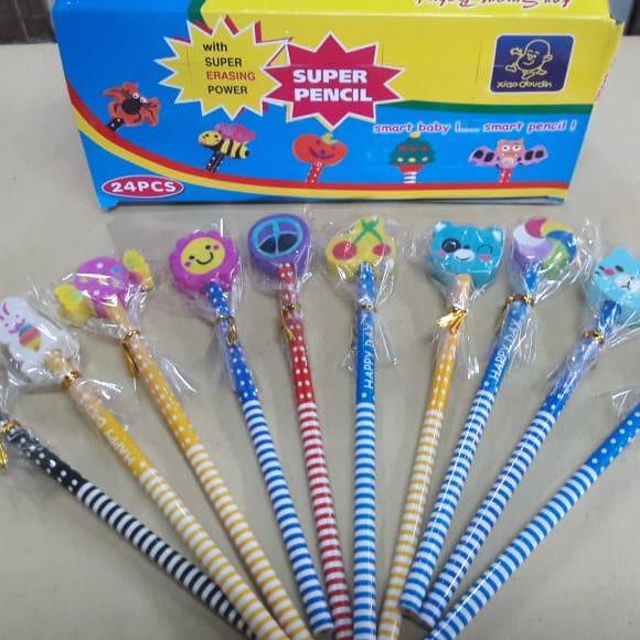 Pensil+penghapus Lucu (isi 24 pcs)