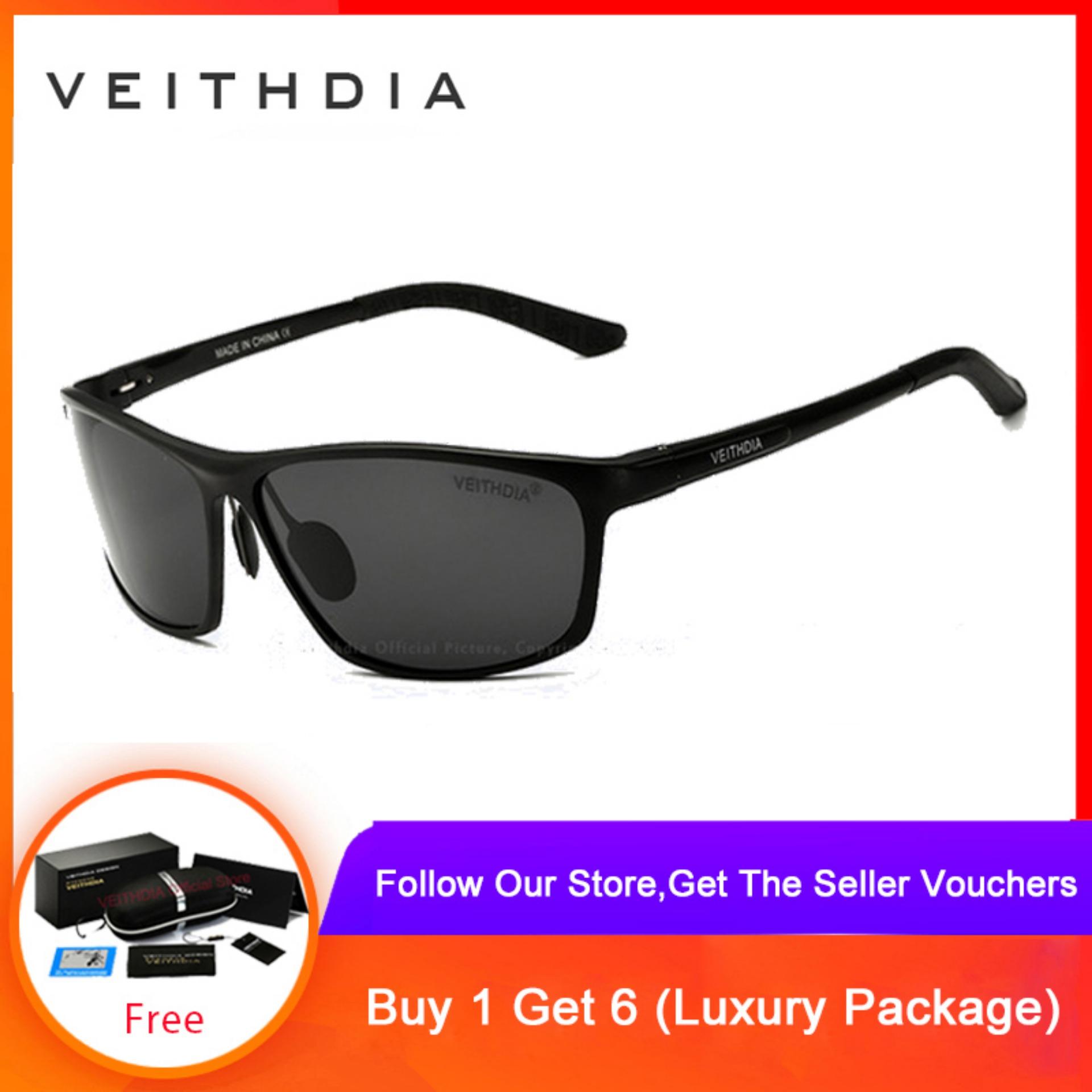 VEITHDIA Pria Kacamata Hitam Terpolarisasi Sunglass Kacamata Kacamata Surya Pria 6520