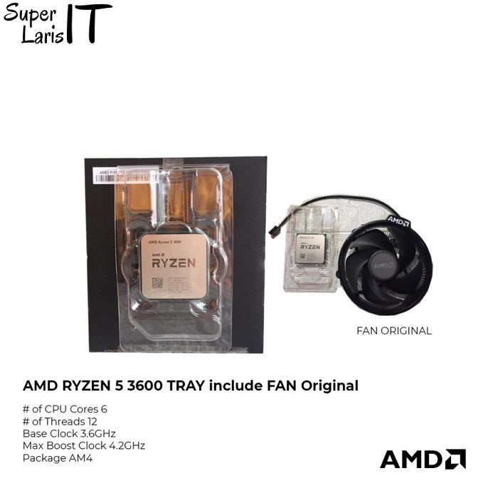 Processor AMD Ryzen 3600 AM4 Tray Fan Original Garansi