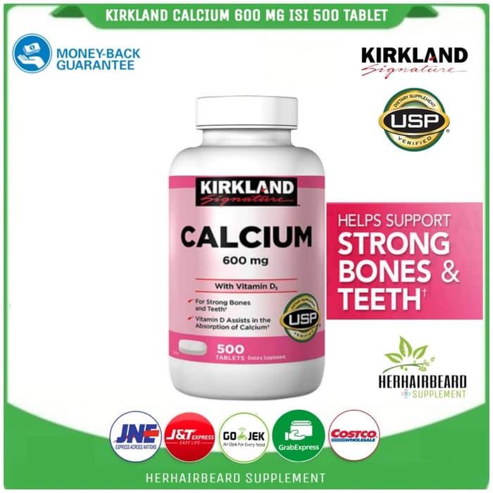 Kirkland Calcium 600 Mg Vitamin D3 Isi 500 Tablets/Vitamin D3 Original
