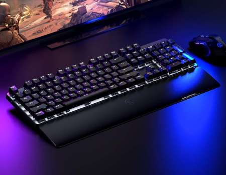 GameSir GK300 Wireless Mechanical Gaming Keyboard 2.4 GHz + Blutooth Connectivity 1ms Low Latency Aluminium Alloy Top Plate Anti-ghosting for PC/iOS/iPad/Android Smartphone/Laptop and Mac