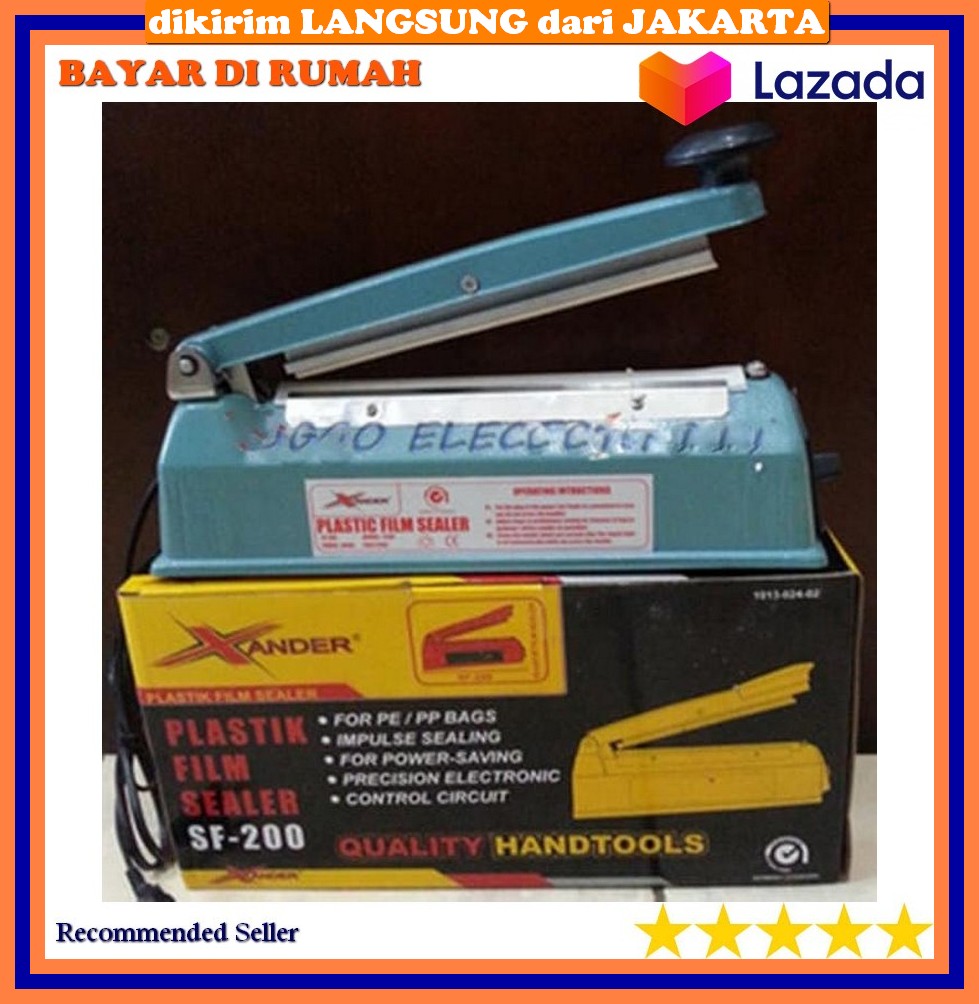 Impulse Sealer Xander 20Cm Body Besi Sf200 / Mesin Pengemas Plastik