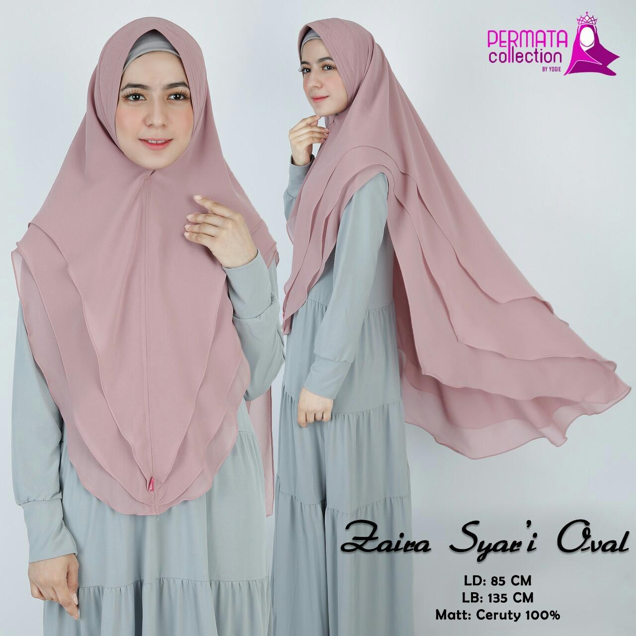 Jilbab khimar cerruti syari penguin 3 layer oval/khimar Rempel/Kerudung Instan pet antem-DD BISA COD