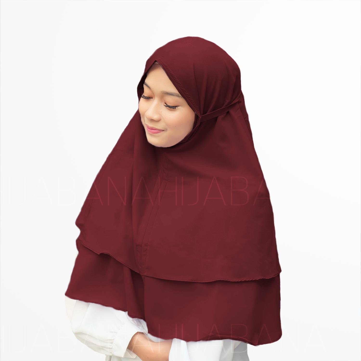 HIJABANA Kerudung Instan Bella Bergo 2 Layer - Jilbab instan Hijab Instan - Khimar Instan Dua Layer Pashmina Instan Pastan Oshi