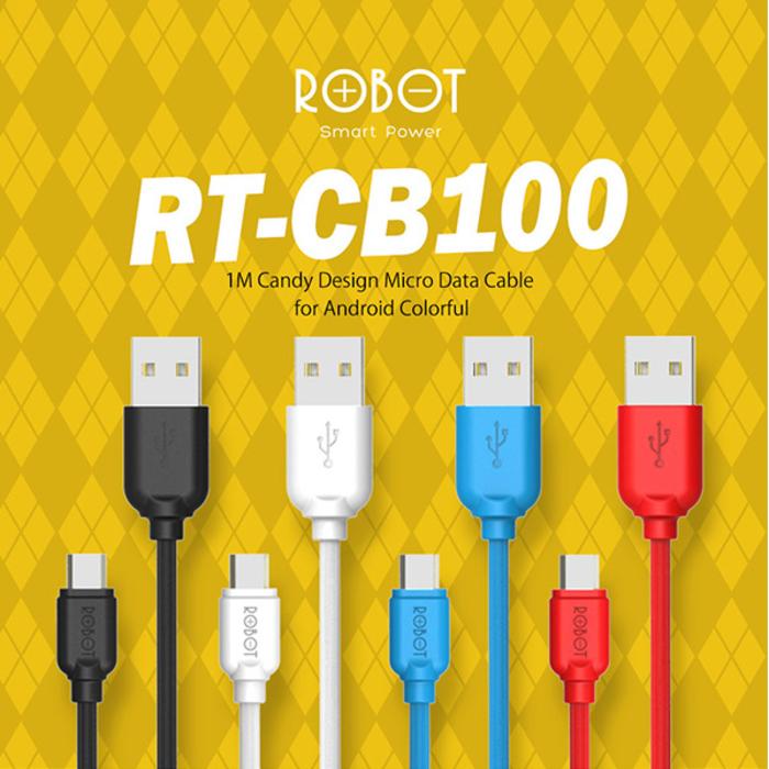 Kabel Robot RT-CB100 1M Candy Design Micro Data Cable For Android - Kabel Data