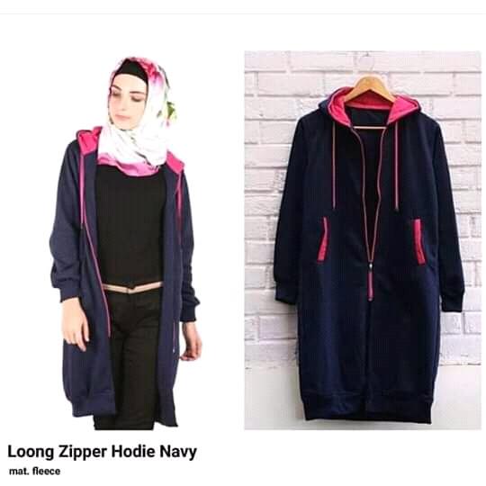 Sweater // Jaket Muslimah Loong Zipper - Flecee