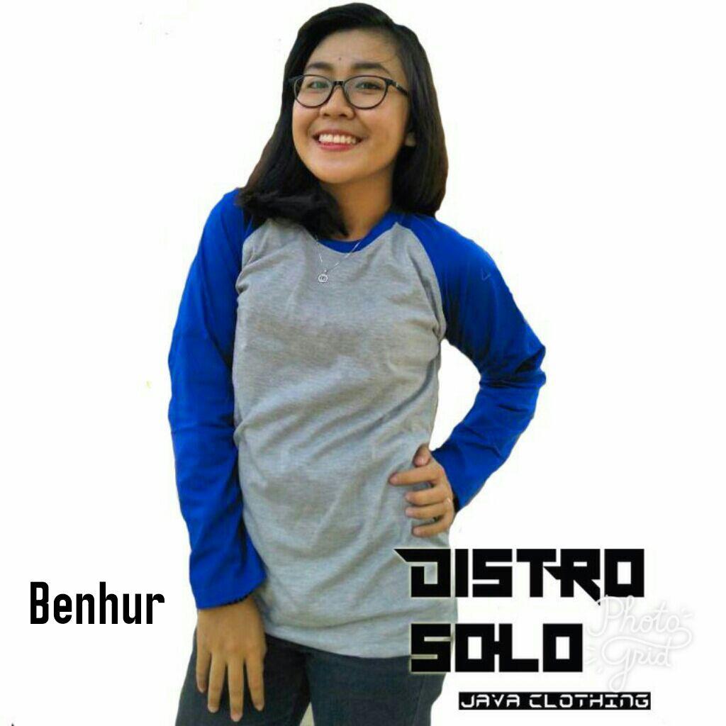 Distro Solo Baju Raglan, Kaos Polos, kaos Raglan Polos, Kaos Reglan Biru, Kaos Reglan PanjangABU BENHUR size XL () (ABU BENHUR size XL)