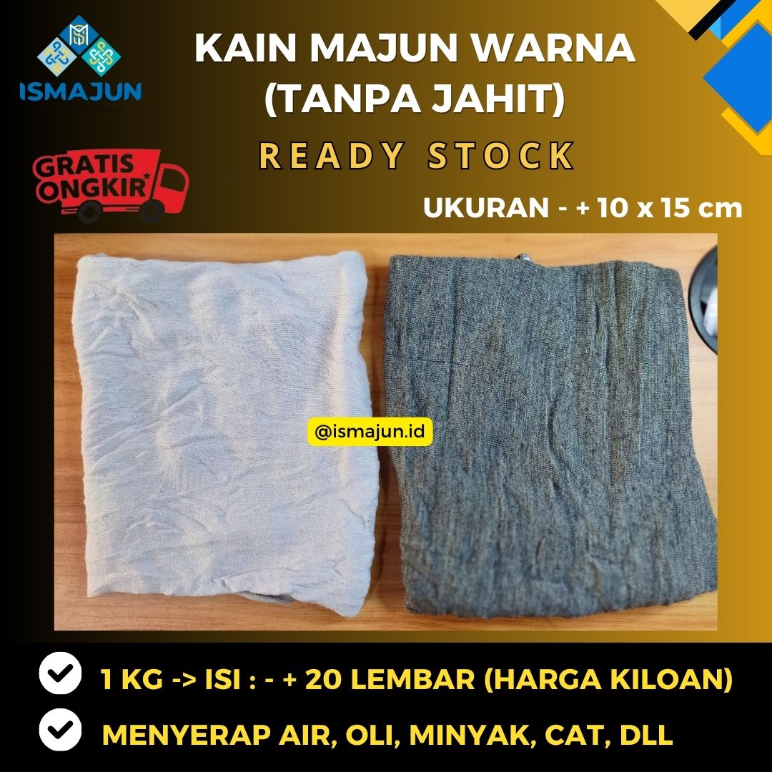 Kain Majun Warna - Lembaran (Tanpa Jahit) 1 kg | Kain Majun Murah