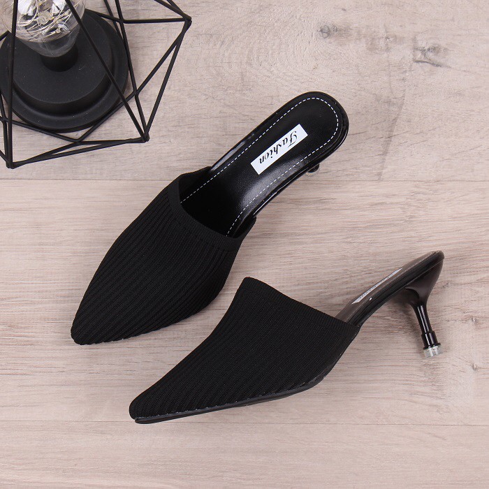 Bisa COD sepatu wanita high heels rajut 