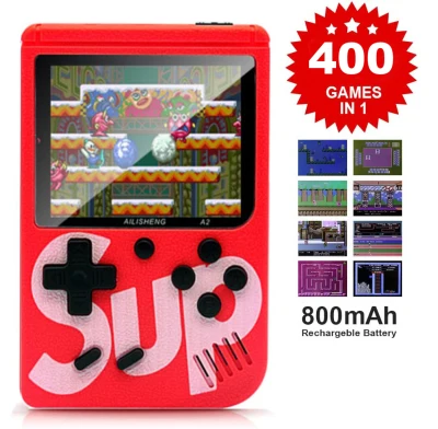 Gameboy Retro 400 in 1 Games Mini Portabel SUPRIME Red Series Console Games 1 PLAYER / 2 PLAYER