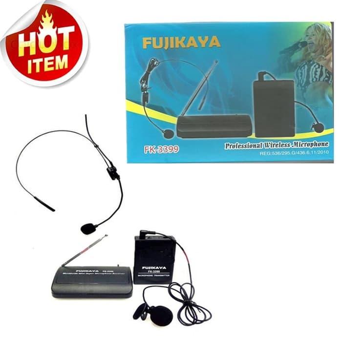 FUJIKAYA FK 3399 Mic Wireless Microphone CLIP ON + Headset Lazada