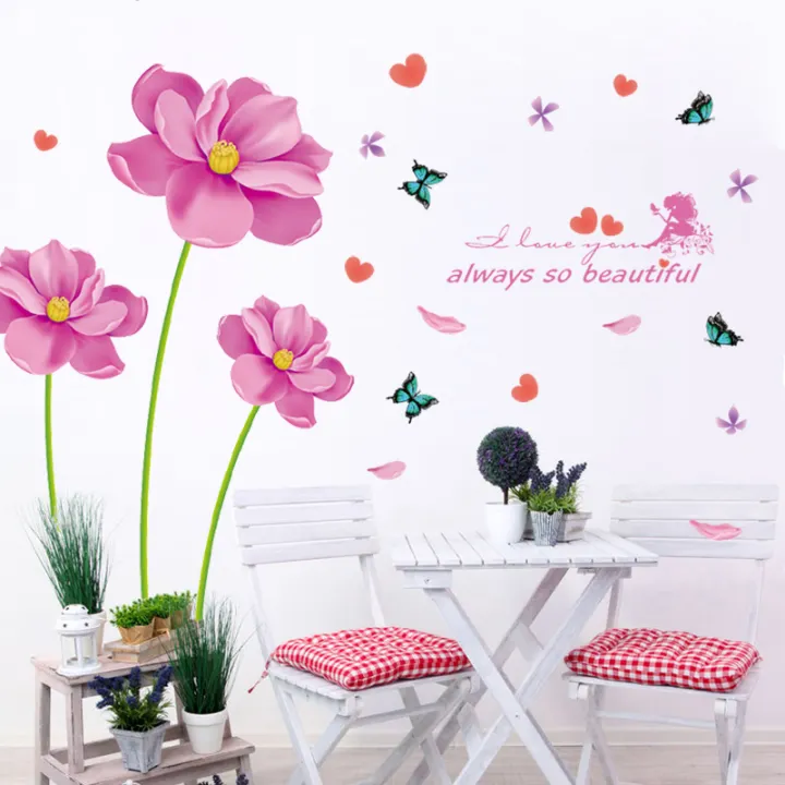 Stiker Dinding Shop Stiker Dinding Bunga Pink Always Beautiful