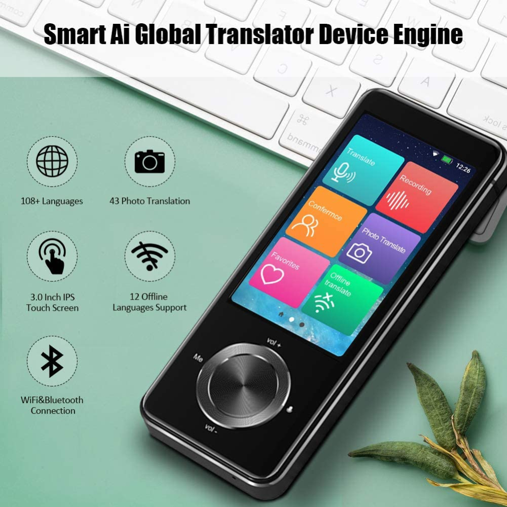 Language Translator Device 3.0 Inch Touch Screen Portable Language Translator with 107 Languages Two-Way Real-Time WiFi/Offline Translation Supports Voice/Text/Recording/Photo Translation 